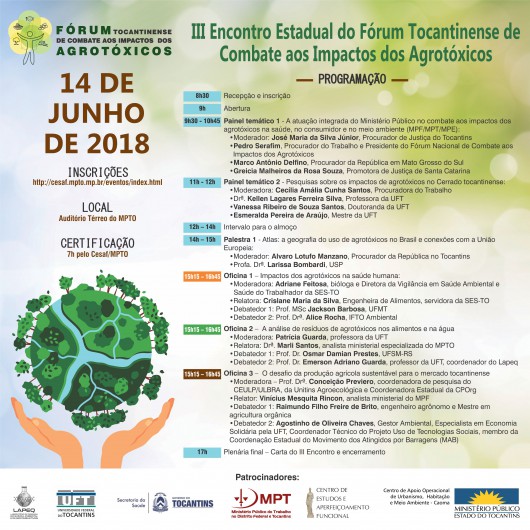 Programação - Encontro Estadual do Fórum Tocantinense de Combate aos Impactos dos Agrotóxicos